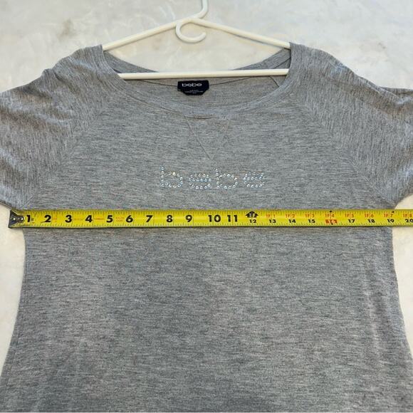 Y2K Bebe Women’s Short Sleeve Crystal Logo T Shirt Size M Soft Comfy Relaxed Fit - Picture 6 of 6